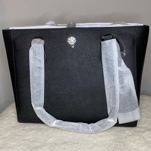 Tory Burch Women's Saffiano Leather Tote Black